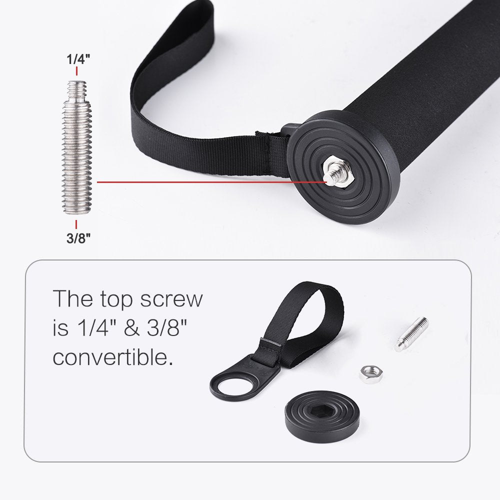Andoer C-555 155cm/5.1ft Carbon Fiber Camera Monopod Unipod Stick 6-Section with Carry Bag Max. Load 10kg/22Lbs for Nikon Canon Sony A7 Pentax