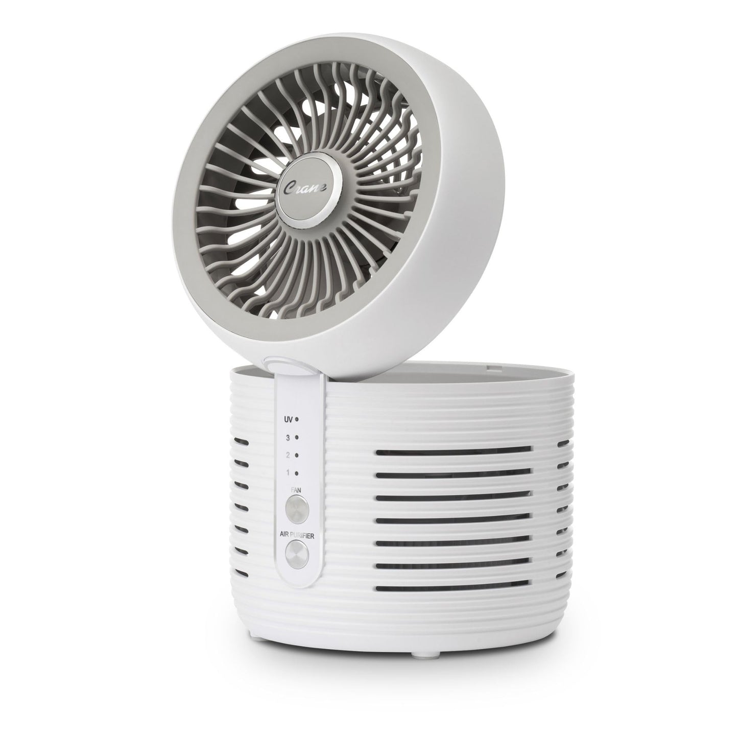 Crane 2-in-1 Air Purifier and Desk Fan, Fan and Air Purifier Combo, Ideal for Office Desk, Night Stand, Dorm, or Small Bedroom, Small HEPA Air