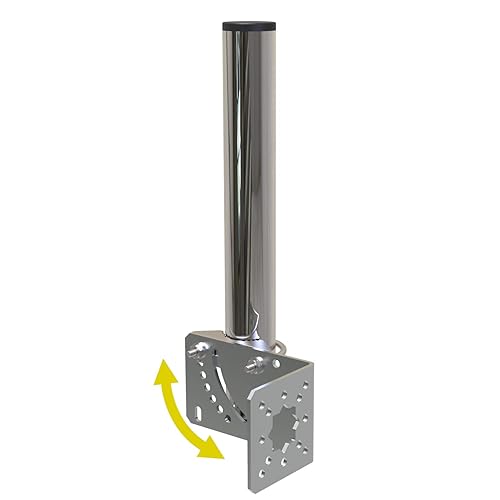Aimeboost 1.5" Diameter and 12" Length Pole Mount Bracket to Wall Mount Pole Weather Station for Outside Home Antenna TV Antenna Mast Adjustable Angle