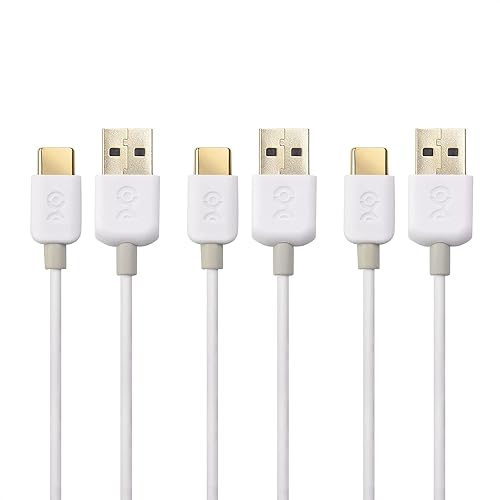 Cable Matters 3-Pack Short USB to USB C Charging Cable - 6 Inch/15cm, 3A Fast Charging in White for iPhone 16/15, Samsung Galaxy S23, S22 Note 20, LG