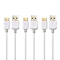 Cable Matters 3-Pack Short USB to USB C Charging Cable - 6 Inch/15cm, 3A Fast Charging in White for iPhone 16/15, Samsung Galaxy S23, S22 Note 20, LG