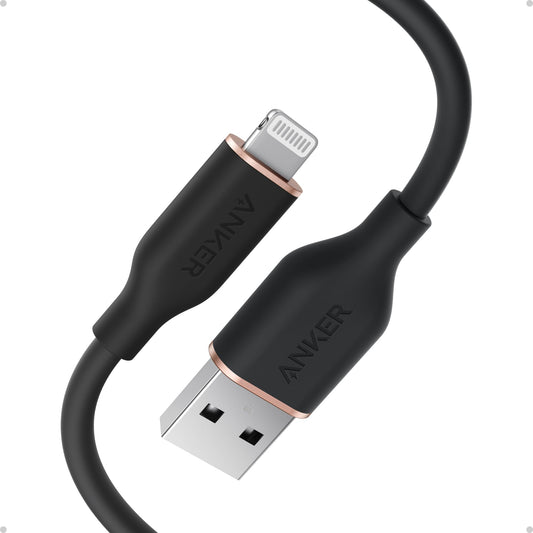 Anker Flow USB A to Lightning Cable, Durable Charging Cord for iPhone 14/13, AirPods, and More (Cord Organizer Included) (3FT, USB 2.0)