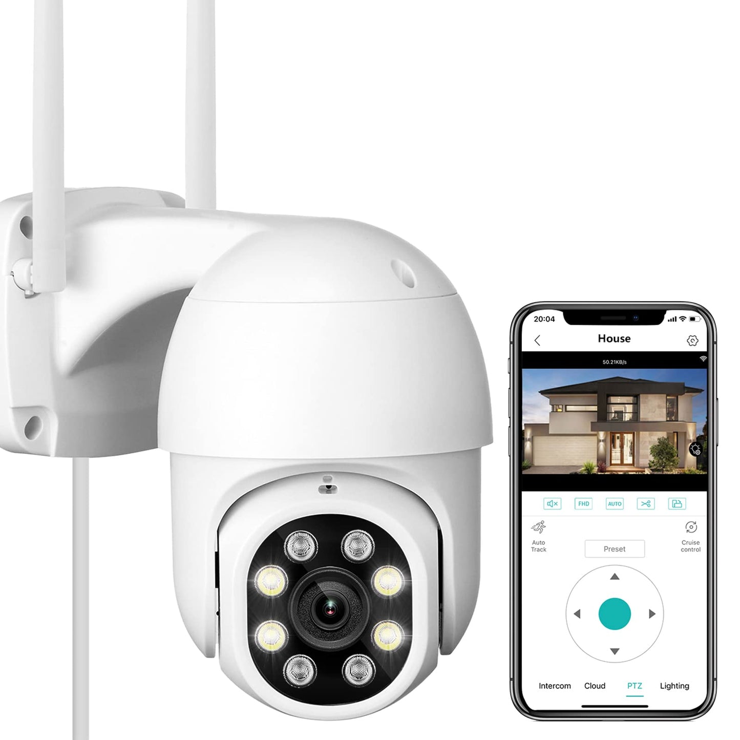 Neweyesee 2K WiFi Camera for Home Security - Outdoor 3MP Home Security Camera with Pan Tilt 360°View Color Night Vision Motion Detection 2 Way Audio