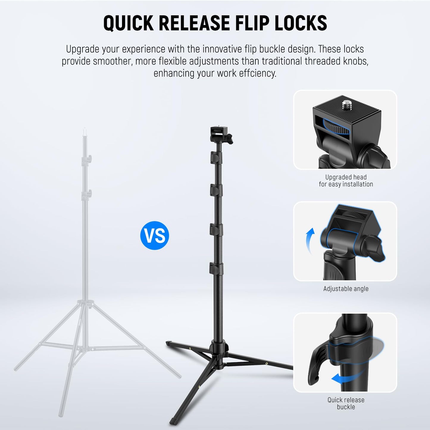 NEEWER Basic Phone Tripod for iPhone & Camera w/Remote & Phone Holder, 66" Metal Selfie Stick Travel Vlog Cell Phone Stand, Portable Camera Cellphone