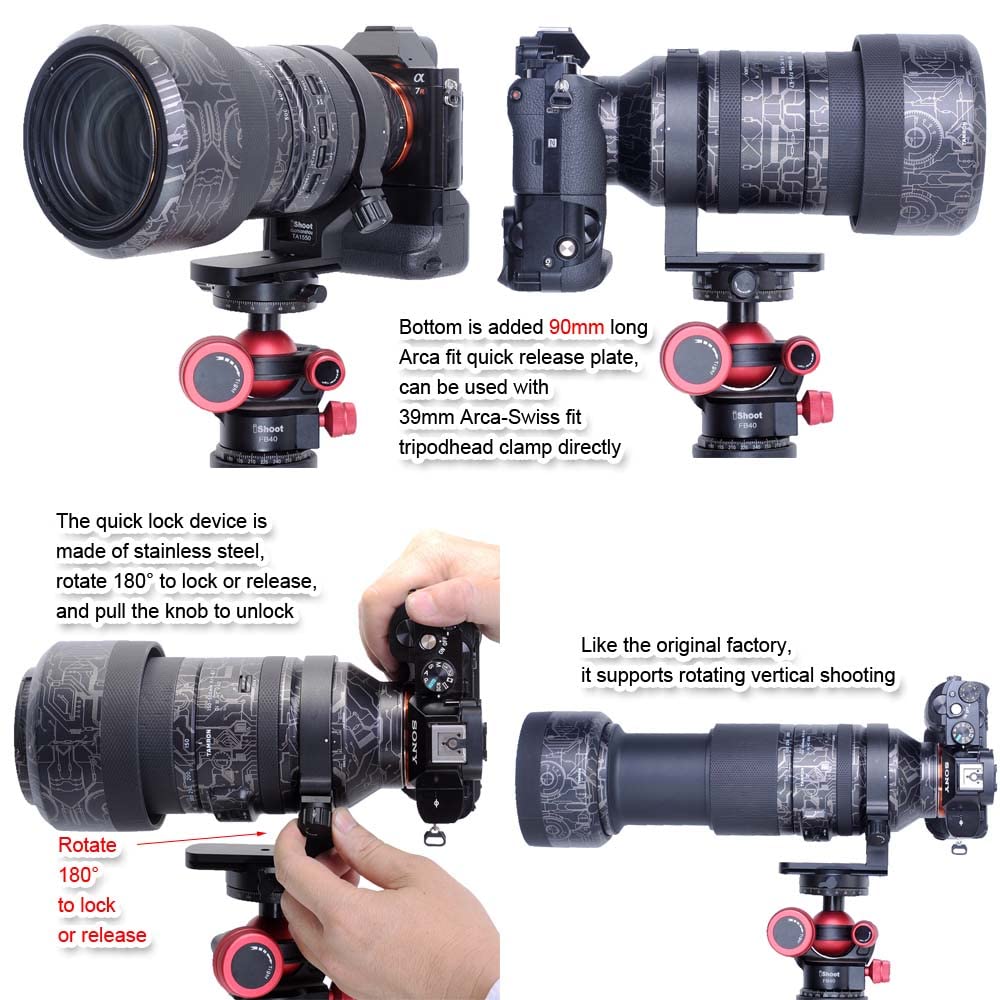 iShoot Metal Lens Collar Tripod Mount Ring Compatible with Tamron 150-500mm f/5-6.7 Di III VC VXD A057, Lens Support Holder Bracket Bottom is