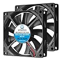 WINSINN DC 80mm Fan 5V 8015 Dual Ball Bearing Brushless Cooling 80mmx15mm 2PIN (Pack of 2Pcs)