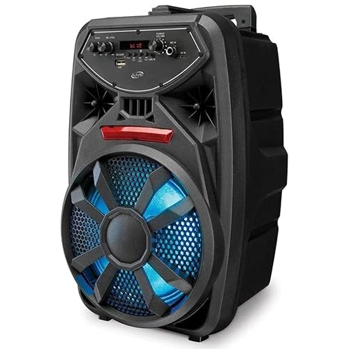 iLive Electronics Wireless Tailgate Party Speaker, LED Light Effects, Built-in Rechargeable Battery, Black (ISB380B)