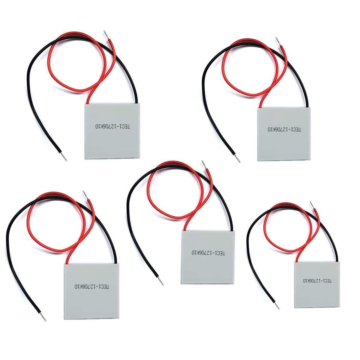 Kiro&Seeu 5pcs TEC1-12706 Heatsink Semiconductor Refrigeration Tablets 5.8A 12 Volt 60W Watt Thermoelectric Cooler Cooling Peltier Plate Module