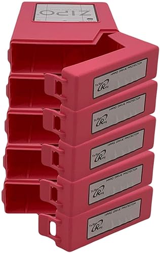 iMBAPrice Zipo 3.5" Stackable Hard Drive Protector Case (Pack of 5) - 3.5" HDD, Pink