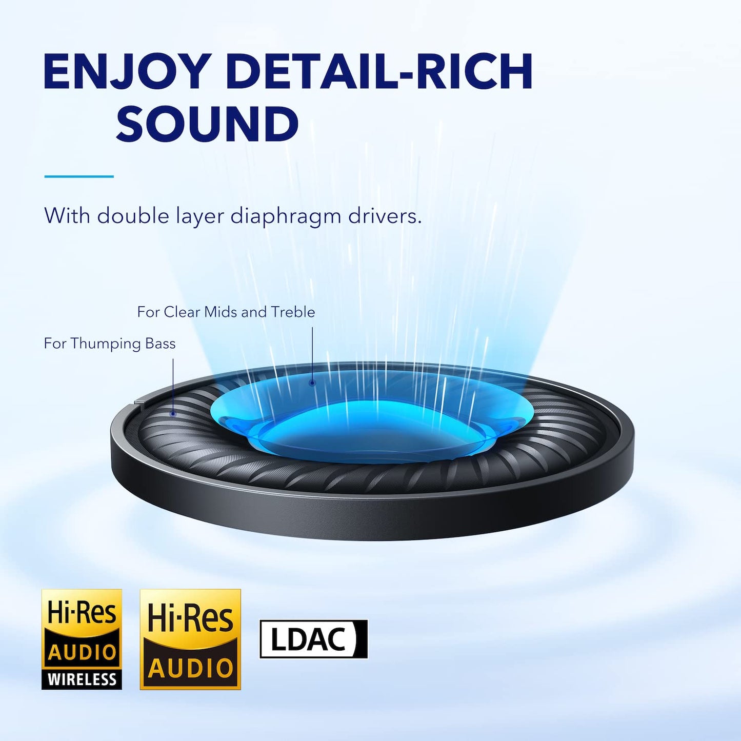 Soundcore by Anker Space Q45 Adaptive Active Noise Cancelling Headphones, Reduce Noise by Up to 98%, 50H Playtime, App Control, LDAC Hi-Res Wireless
