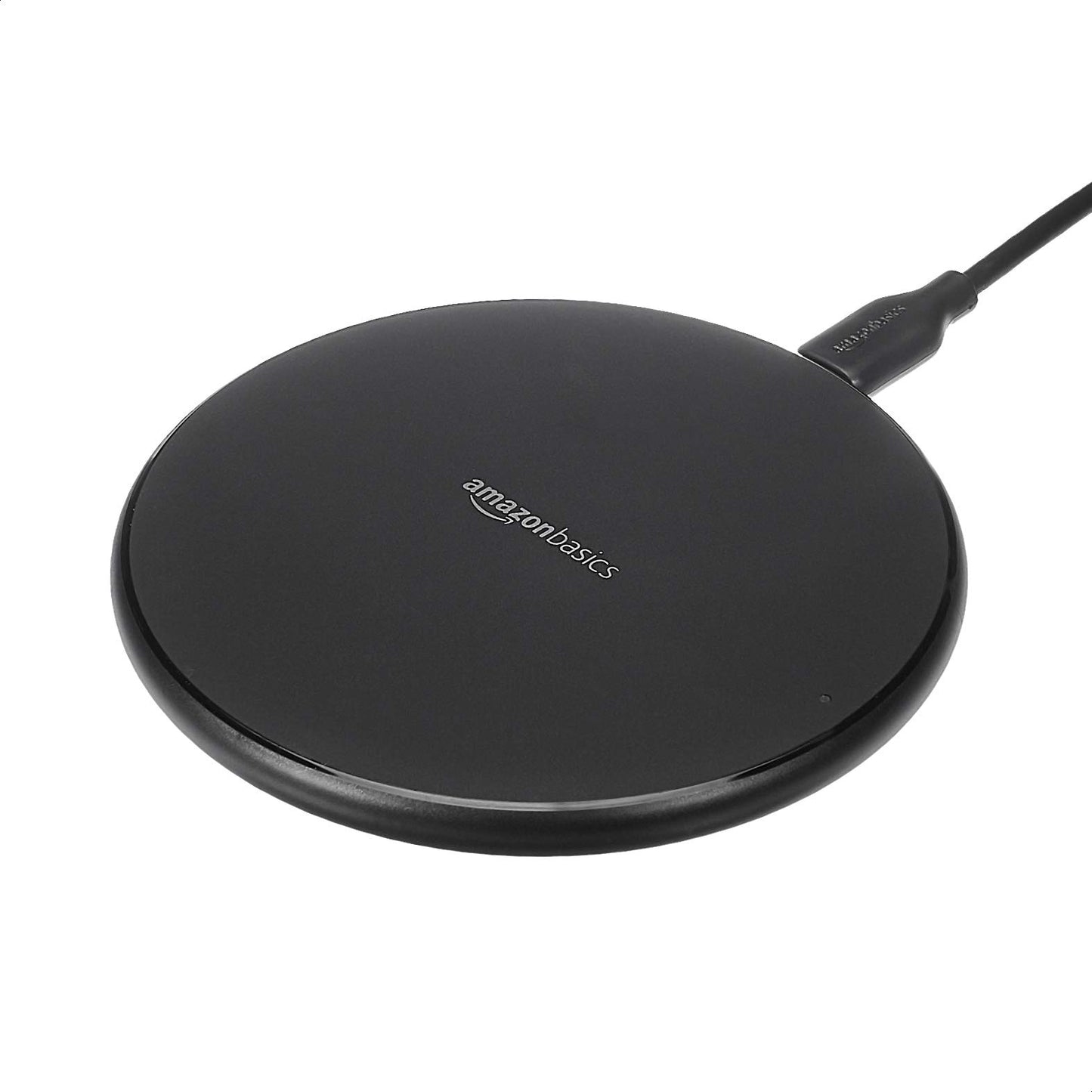 Amazon Basics Wireless Charger, 15W Qi Certified Wireless Charging Pad with USB Cable, Compatible with iPhone 15/14/13/12/11/X, Samsung & LG, Case