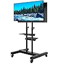 TAVR Dual Mobile TV Stand Rolling TV Cart Floor Stand with 2 TV Brackets on Locking Wheel Height Adjustable Shelf for 32-70 inch Flat/Curved Screen