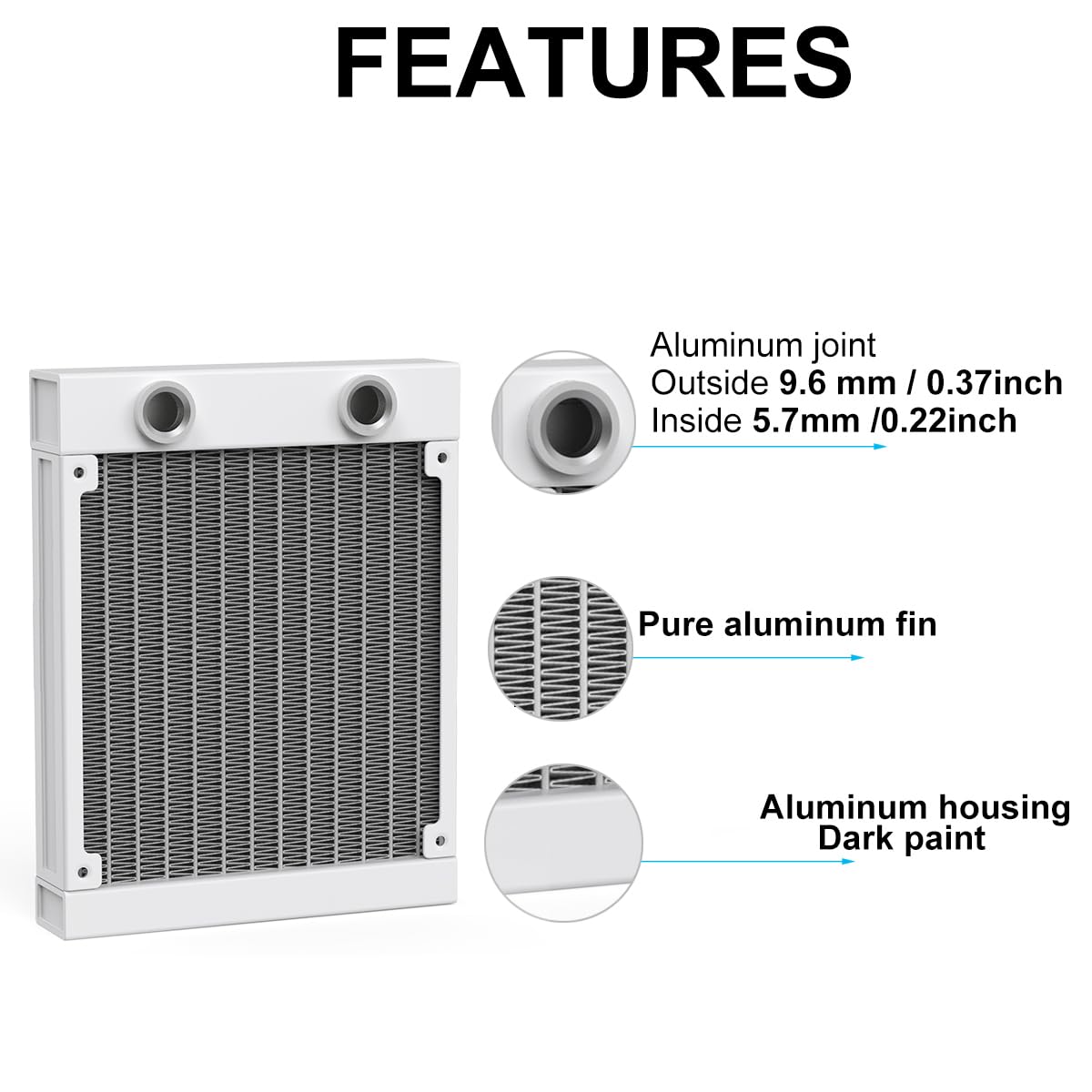 CLYXGS Water Cooling Radiator, 12 Pipe G1/4 Thread Heat Row Radiator 12 Pipe Aluminum Heat Exchanger Radiator for PC CPU Computer Water Cool System
