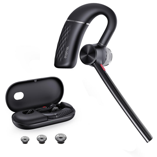 Yealink Bluetooth Headset BH71,Wireless Bluetooth Earpiece with 4 Noise Canceling Microphones,Teams&Zoom Certified,Mute Function,Connect to Cell