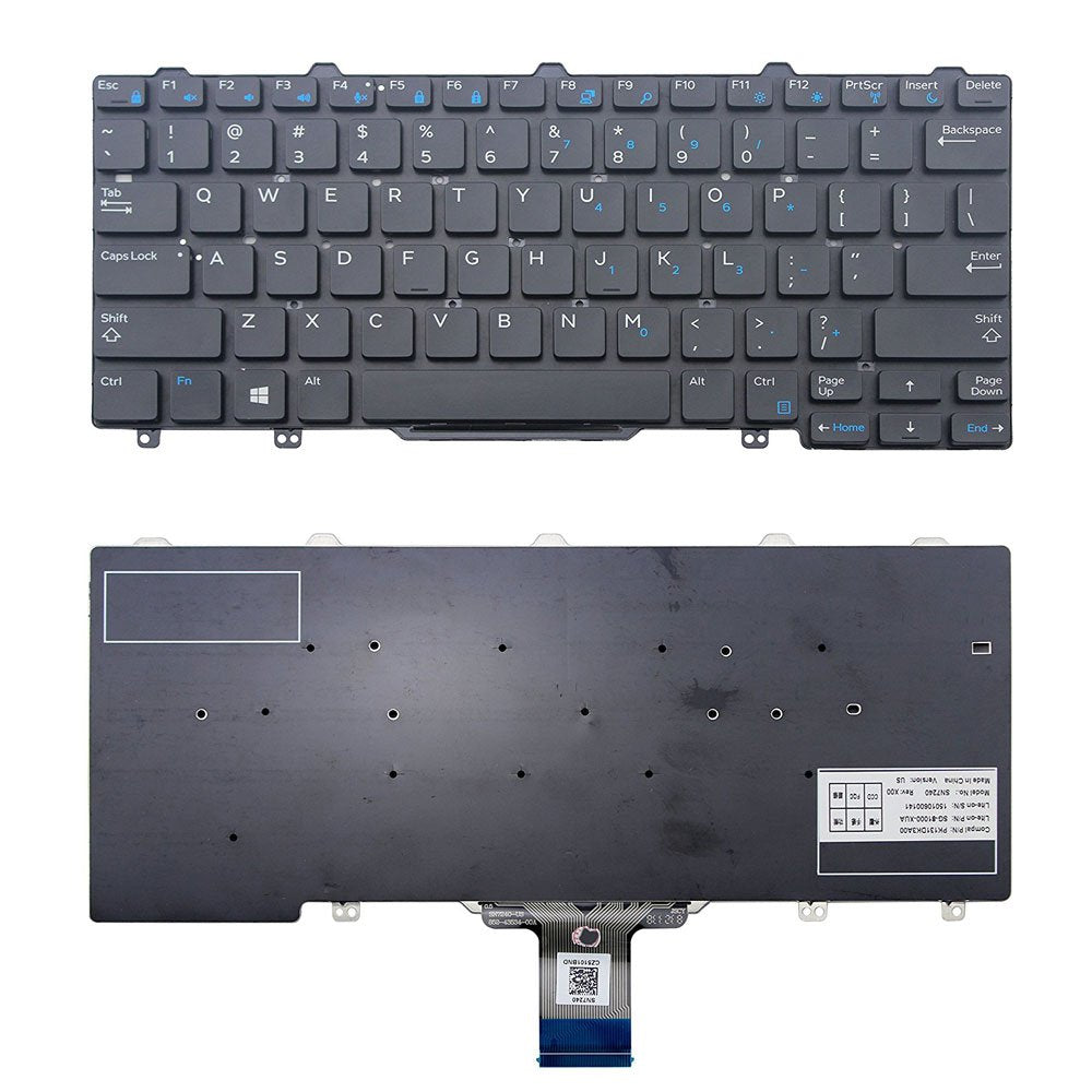 New US Black English Laptop Keyboard (Without Frame) Replacement for Dell Latitude 12 7275 Premier XPS 12 9250 Premier PK1313O3A00 SG-63200-XUA SN7231