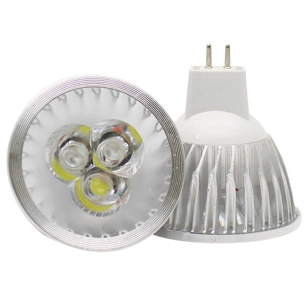 MR16 LED Bulbs 3W Cool White GU5.3 12V Spotlight for Landscape Recessed Track Lighting, 20W Halogen Equivalent, Pack of 10