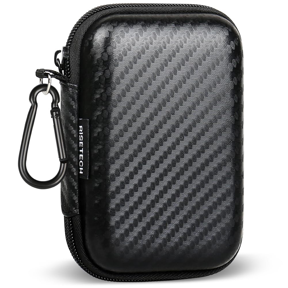 Earbud Case, RISETECH Earphone Carrying Case Holder Storage Mini Bag Headphone Small Pouch Cell Phone Accessories Organizer for EarPods Airpods Beats