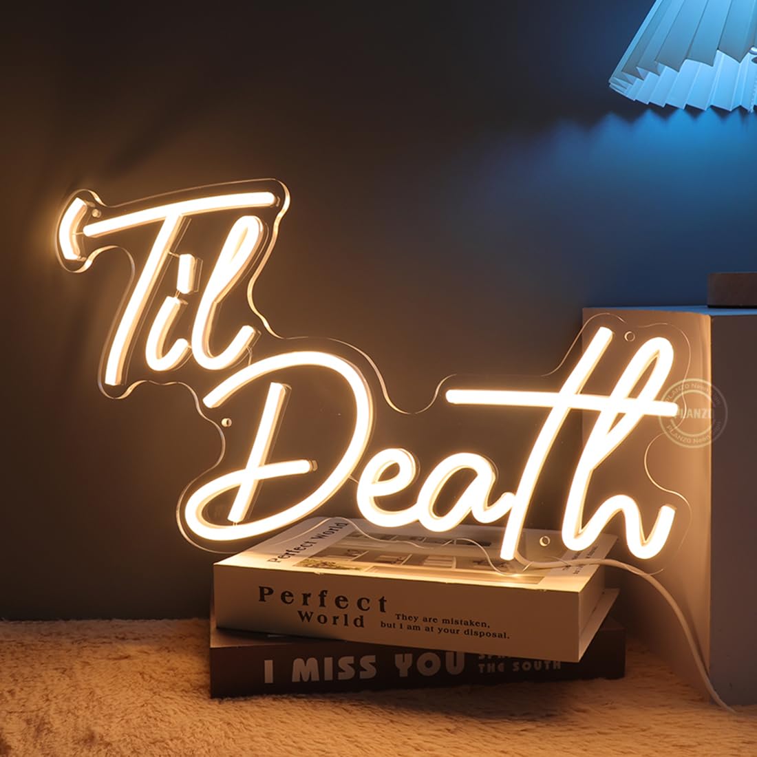 Planzo Til Death Neon Sign Bedroom Wall Decor Led Light Gothic Wedding Party Home Decor Engagement Proposal Christmas Gift 5V USB Powered with Dimmer
