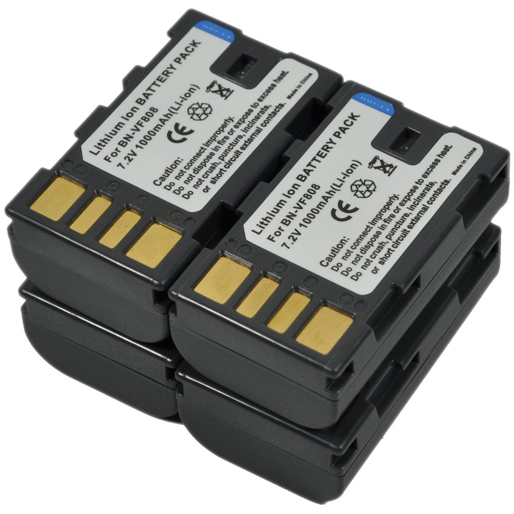 BTBAI Compatible bn-vf808 Battery for bn-vf815 bn-vf823 Digital Camera Video Camcorder (4X Battery+Charger AC Single) s1a