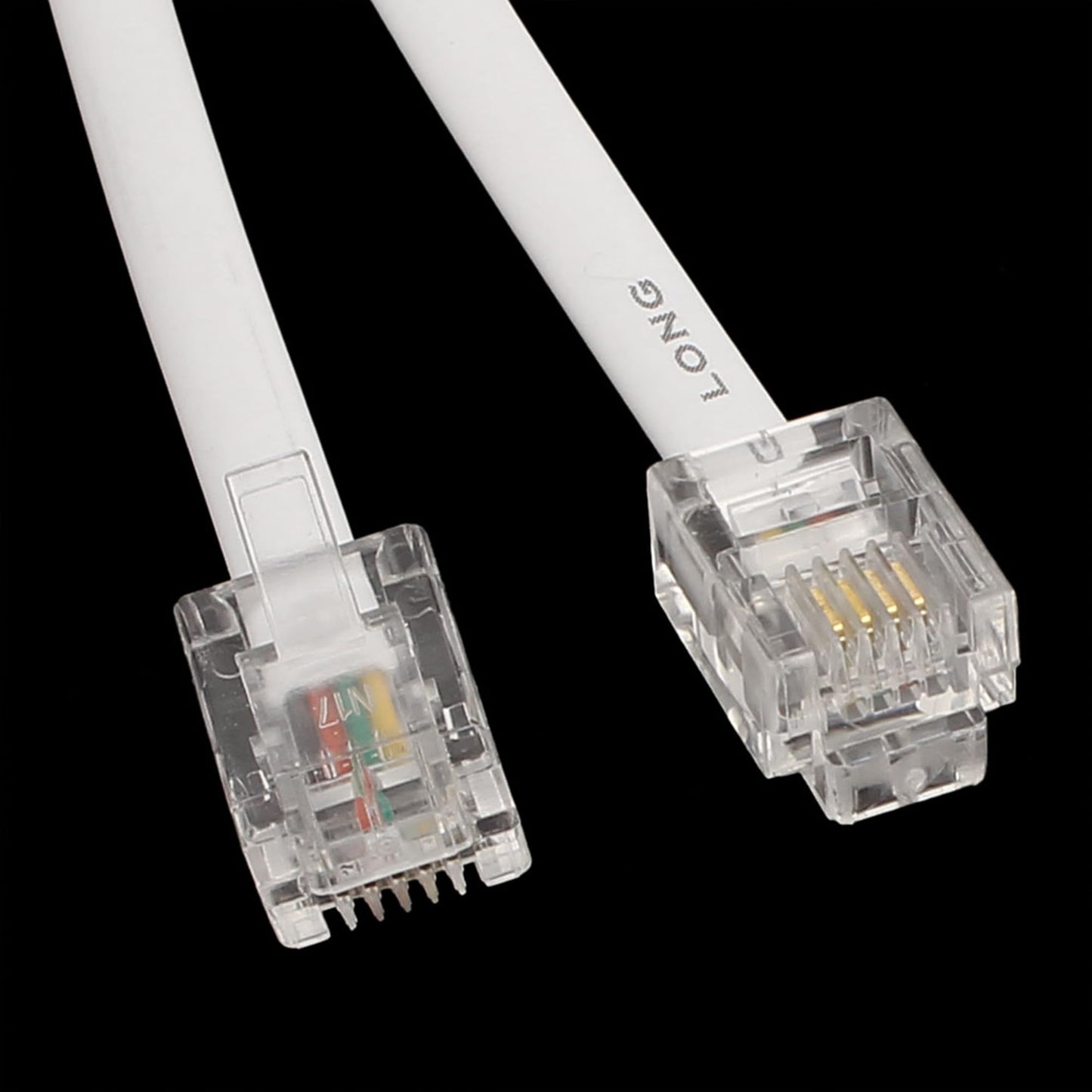 uxcell 6P4C RJ11 Telephone Extension Cable, 10Ft Modular Cable Conductor Phone Line Male Connector Double Ends for Landline, Fax, Modems, Answering