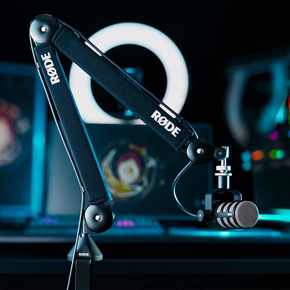Rode PSA1+ Pro Studio Boom Arm for Podcasting and Streaming with Quick Release Mic Stand Adapter, Microphone Pop Filter, Professional Grade XLR Cable