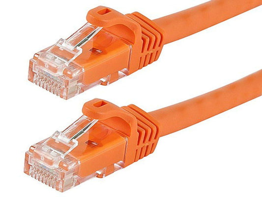 Monoprice Cat6 Ethernet Patch Cable - Snagless, Stranded, 550Mhz, UTP, 24AWG, 50 Feet, Orange - Flexboot Series