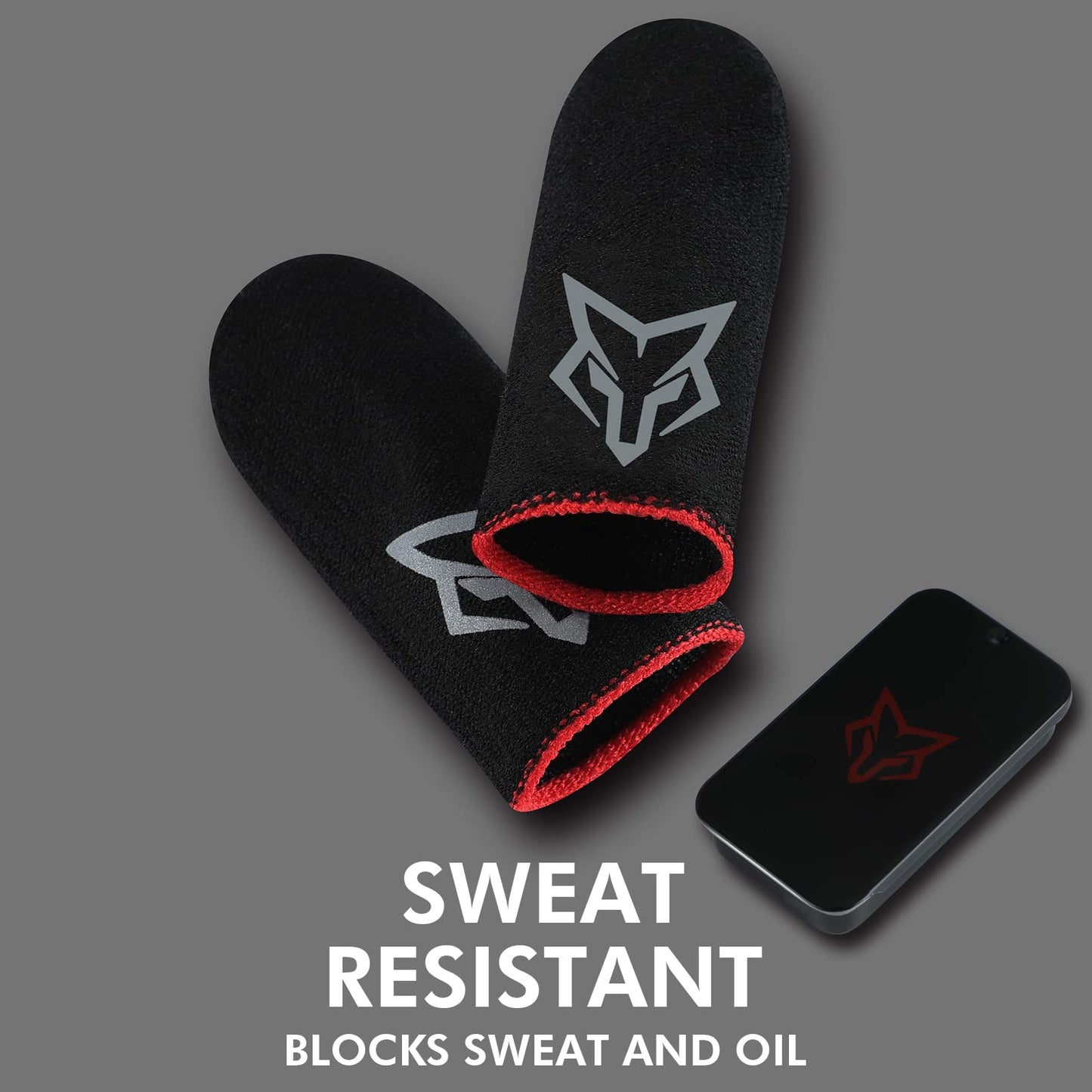 Mobile Phone Game Finger Sleeves [6pcs], Anti-Sweat Breathable,Gaming Sleeve,Thumbs Finger Gloves Cover Sleeve for League of Legend, PUBG, Rules