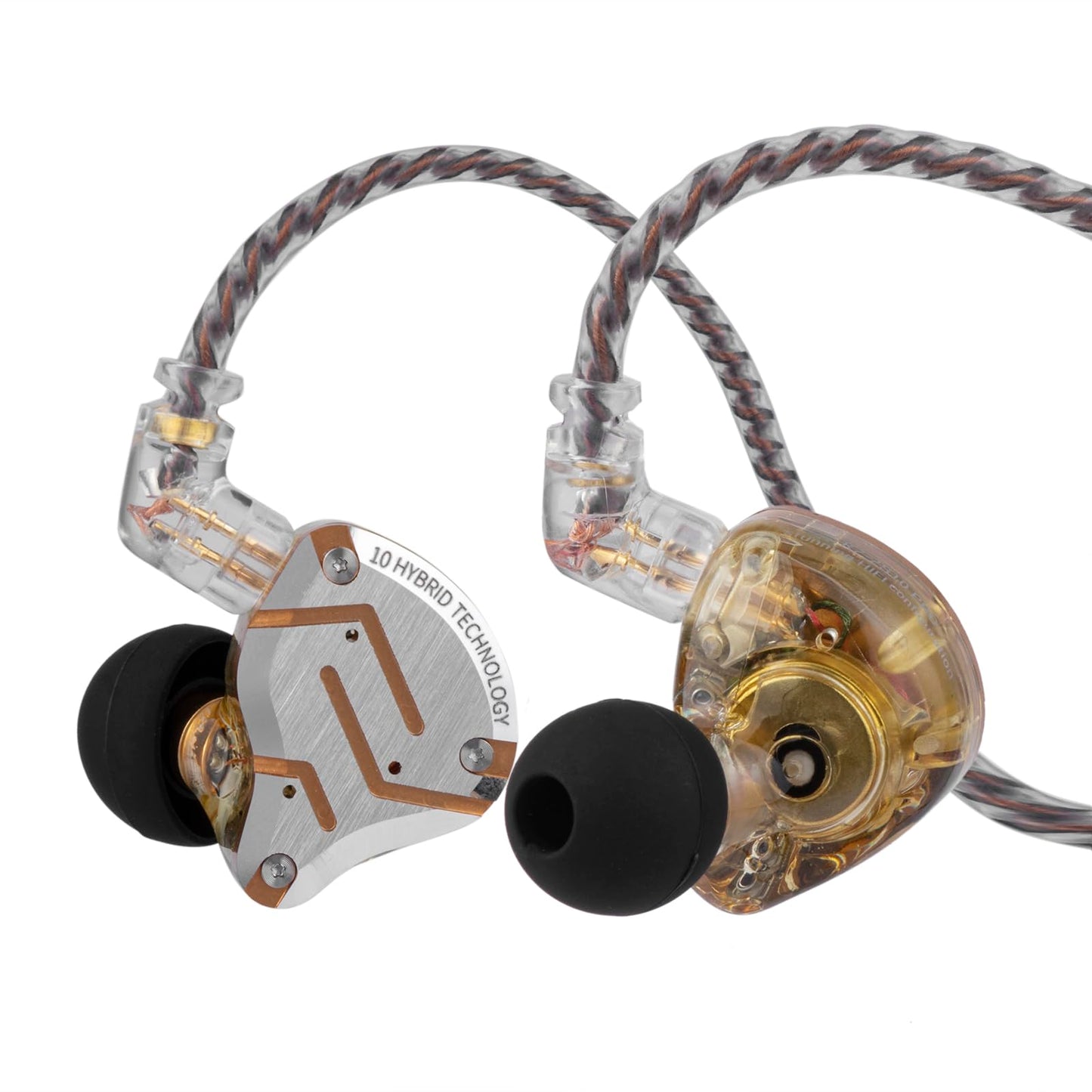 Linsoul KZ ZS10 Pro, 4BA+1DD 5 Driver in Ear Monitor, HiFi Wired Earbuds, Gaming Earbuds, Hybrid IEM Earphones with Stainless Steel Faceplate