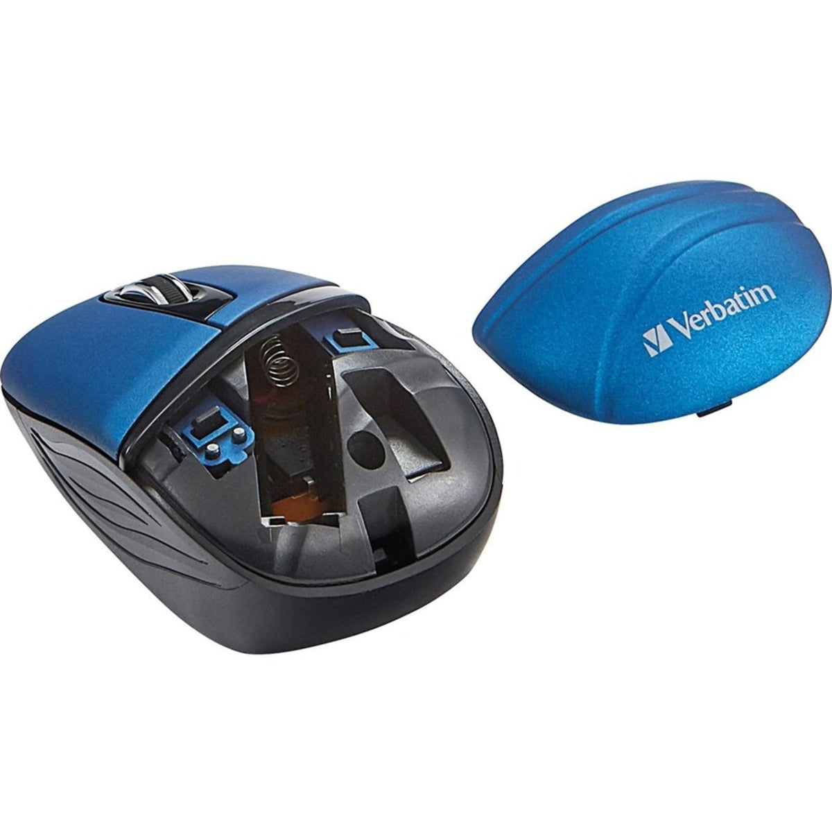 Verbatim 2.4G Wireless Mini Travel Optical Mouse with Nano Receiver for Mac and PC - Blue