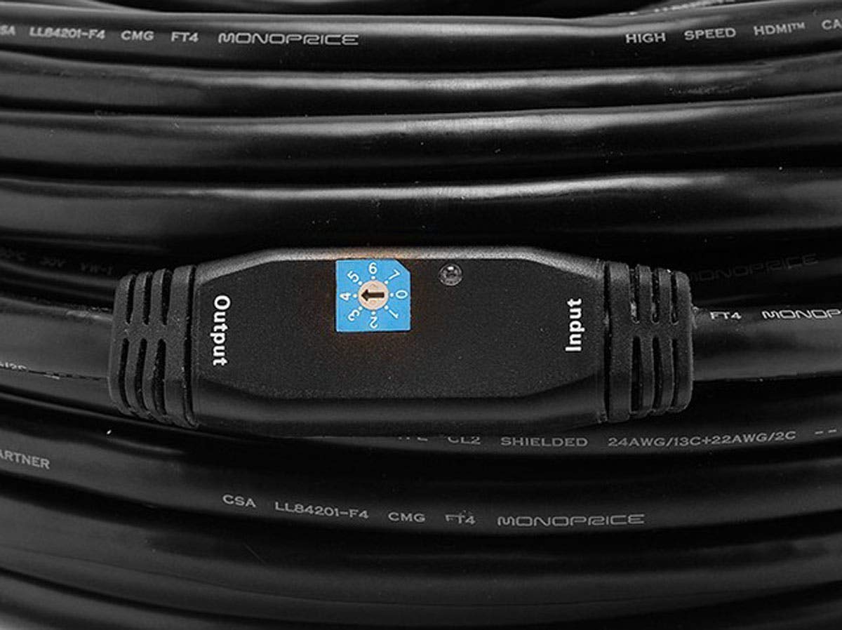 Monoprice 75ft 26AWG CL2 Standard HDMI Cable w/ Built-in Equalizer - Black