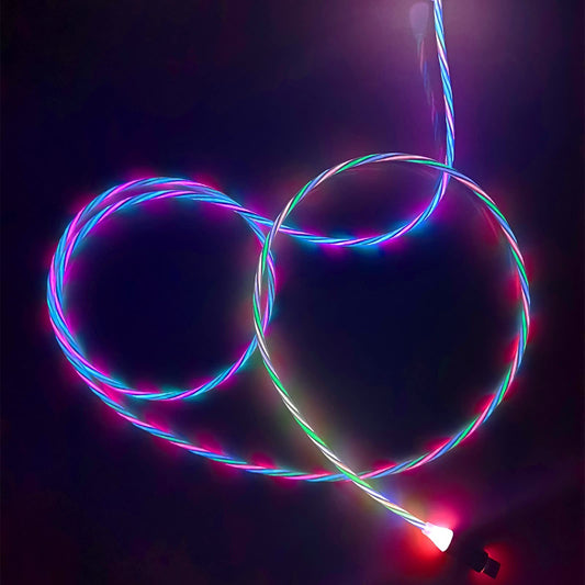 ULIKTO 3.3ft/1m USB Type C Cable LED Light Up USB A to Type C Charger Cord 7 Color RGB Gradual Changing 66W 5A QC3.0 Fast Phone Charger Cord
