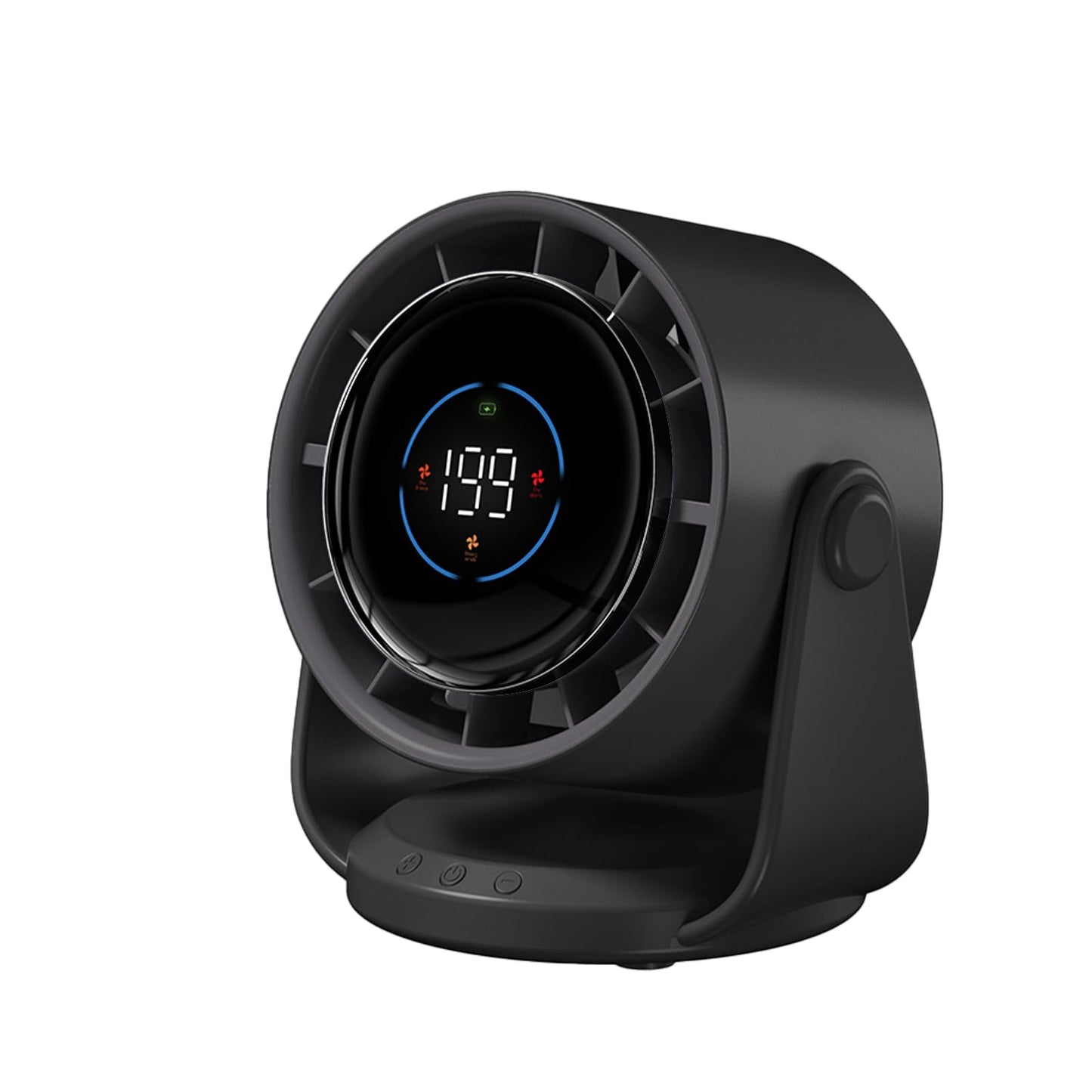 YoouDamy 199-Speed Rechargeable Desk Fan with Digital Display & 360° Airflow - 4000mAh USB Wall-Mounted Fan, Ultra-Quiet 30dB, AI Temperature Control