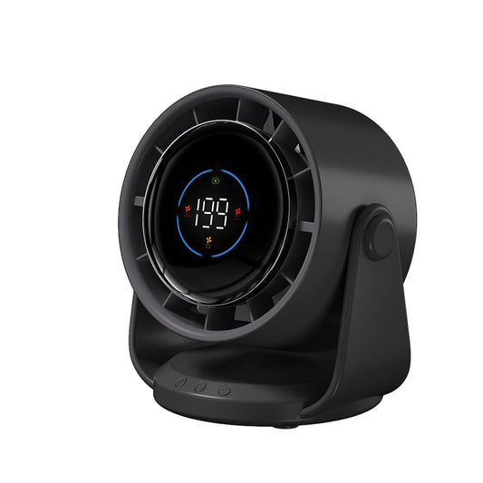 YoouDamy 199-Speed Rechargeable Desk Fan with Digital Display & 360° Airflow - 4000mAh USB Wall-Mounted Fan, Ultra-Quiet 30dB, AI Temperature Control