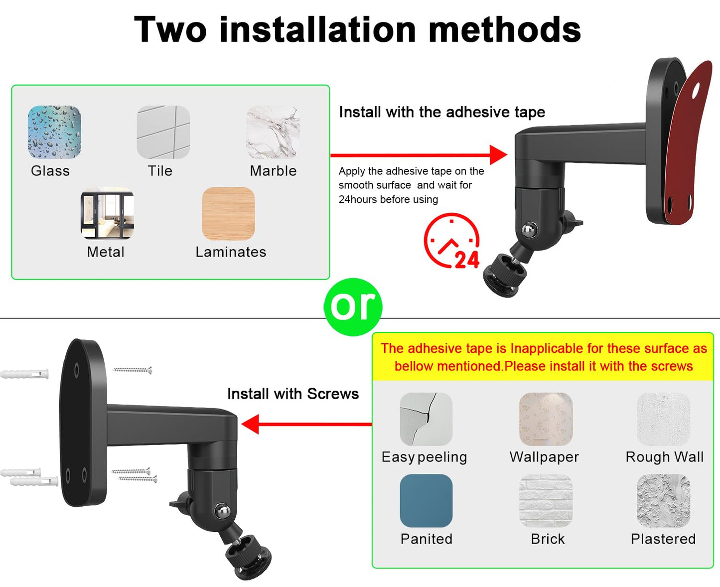 3 Pack Adjustable Mount fit for Blink Outdoor (4th Gen,3rd Gen) Blink XT / XT2, Blink Mini Camera Mounting Bracket, Wall Mount
