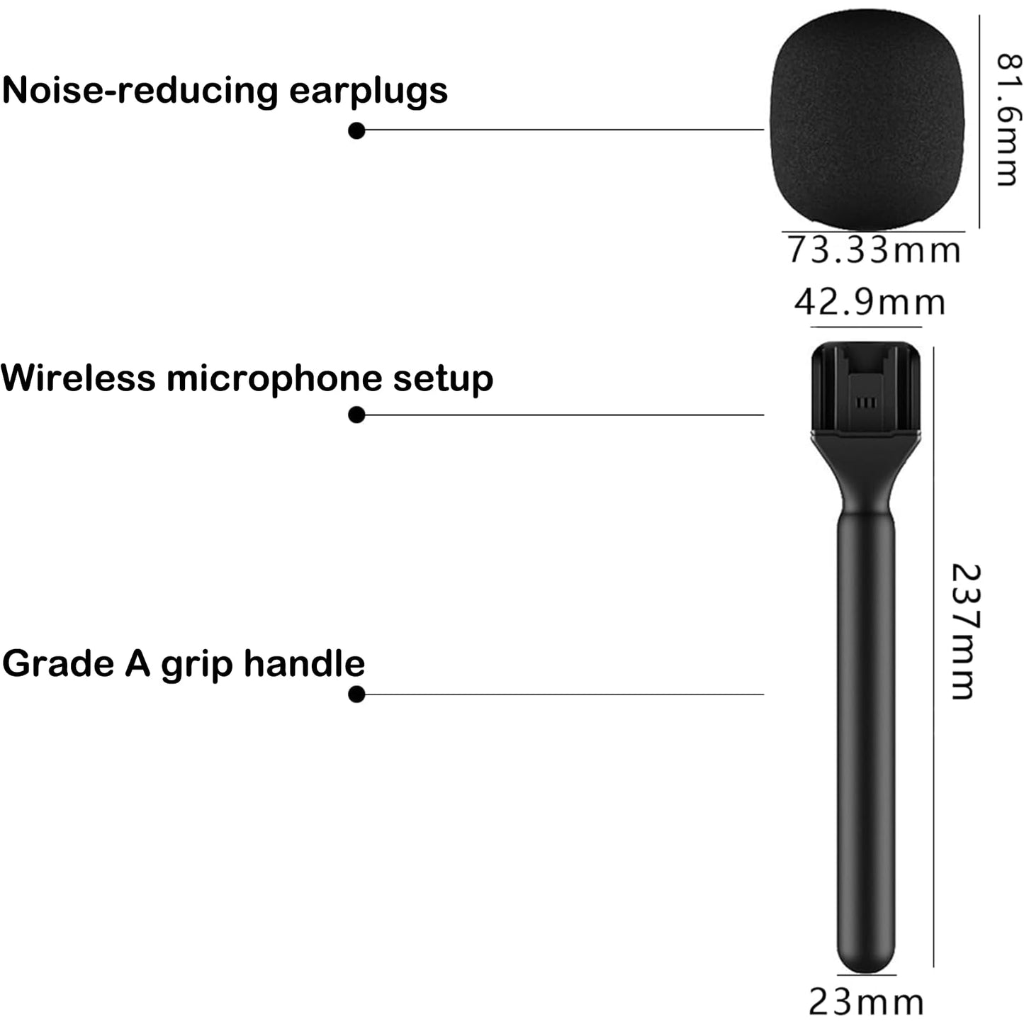 Microphone Holder for Rode Wireless GO 2 II, Mic Stand Compatible with DJI Mic 2/1 Hollylandia Handheld Wireless Microphone, Noise Reduction, Suitable