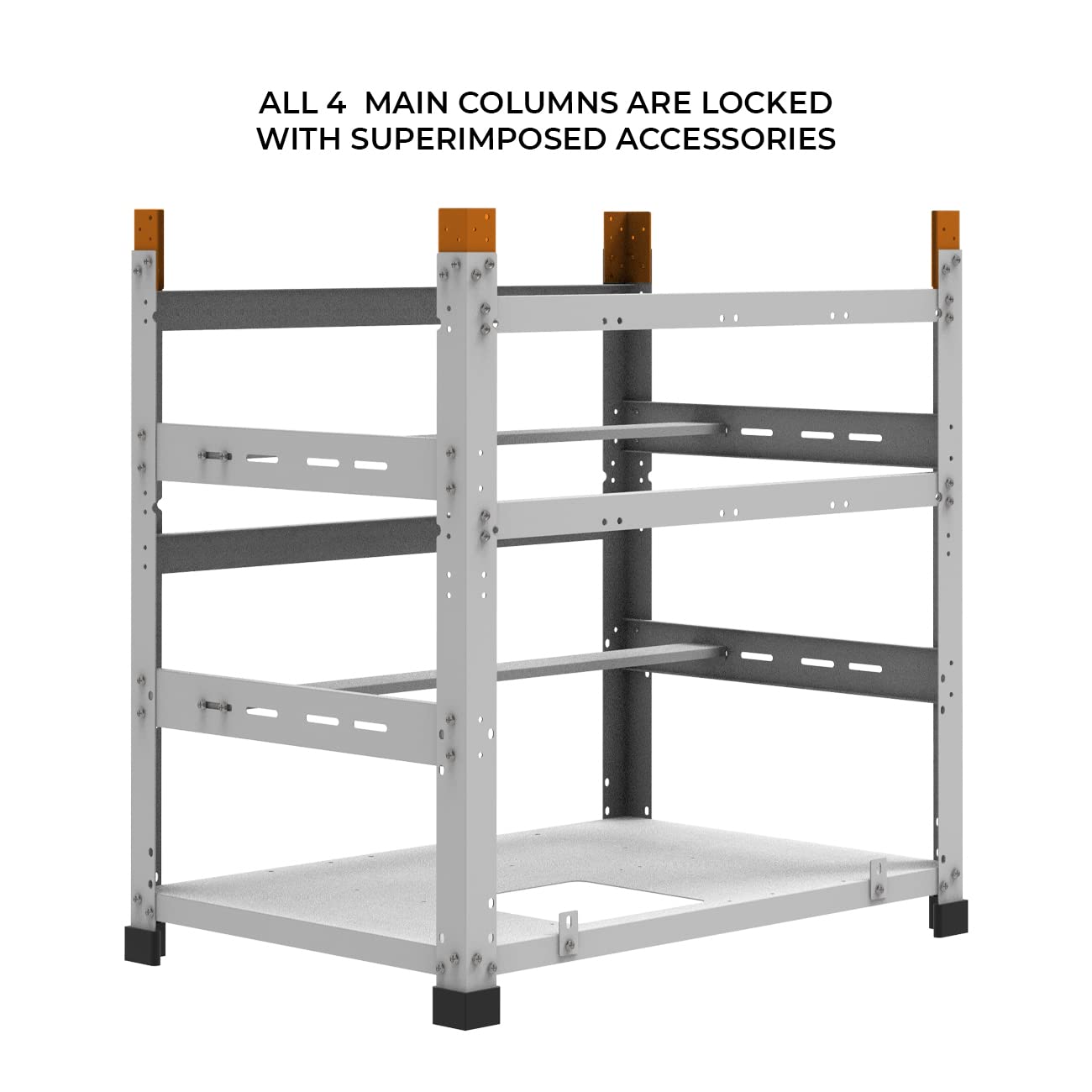 AAAwave The Sluice V.2 12 GPU Mining Rig Frame and 4 pcs of Stacking Brackets (White, 2 Frames)