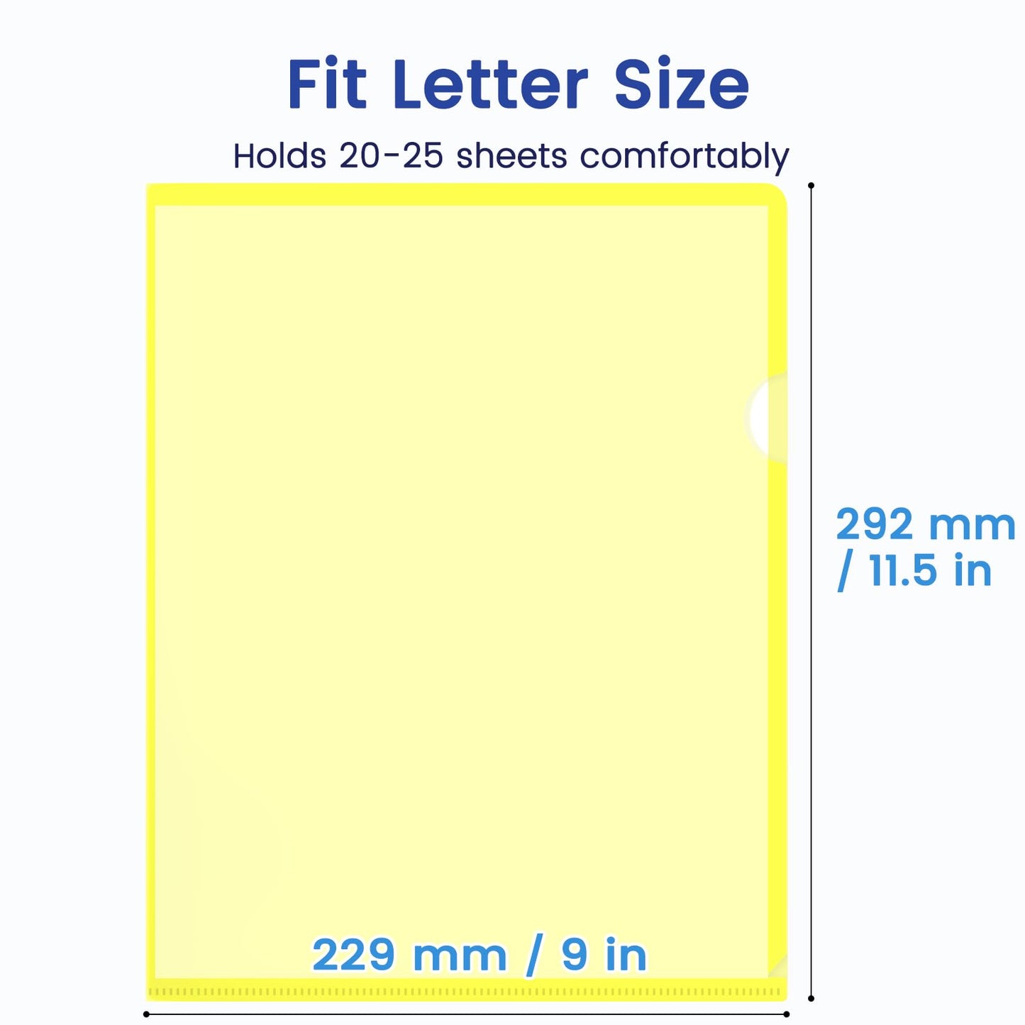 Sooez 25 Pack Clear Document Folder Project Pockets, Clear Plastic Folders