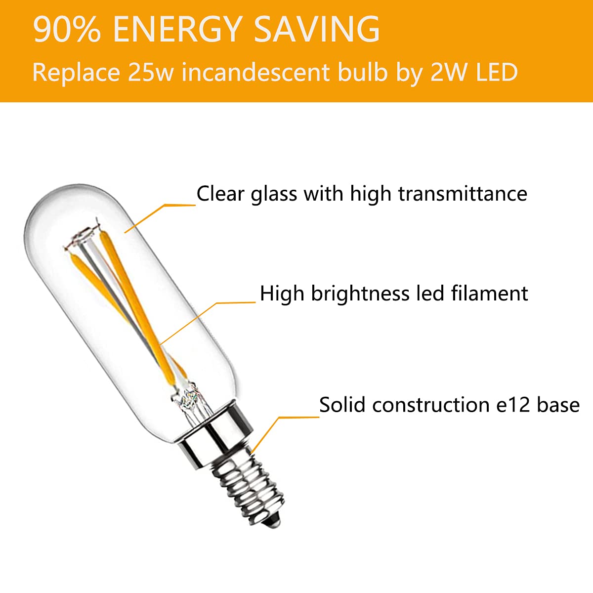 Beonllay Candelabra Light Bulbs E12 LED Bulb 25 Watt Equivalent 3000K