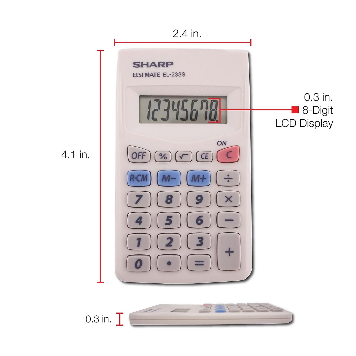 Sharp El233sb El233sb Pocket Calculator 8-Digit LCD