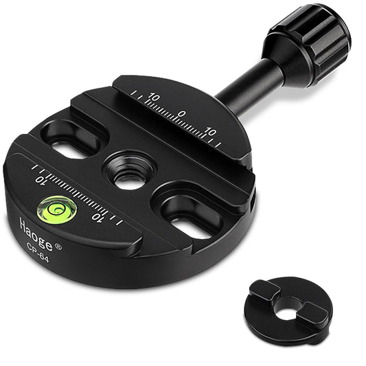 Haoge Combo Boss Adapter with CP-64 64mm Arca-Swiss-Compatible Quick Release Clamp for Manfrotto Tripod Ball Head Clamp Replacement