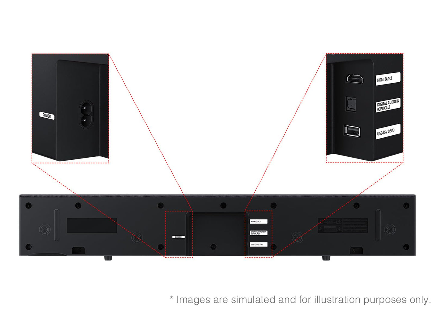 Samsung B-Series Soundbar HW B400F 2.0 ch Soundbar with Built in Subwoofer (2025 Model) One Remote Control, Surround Sound Expansion, Voice Enhance