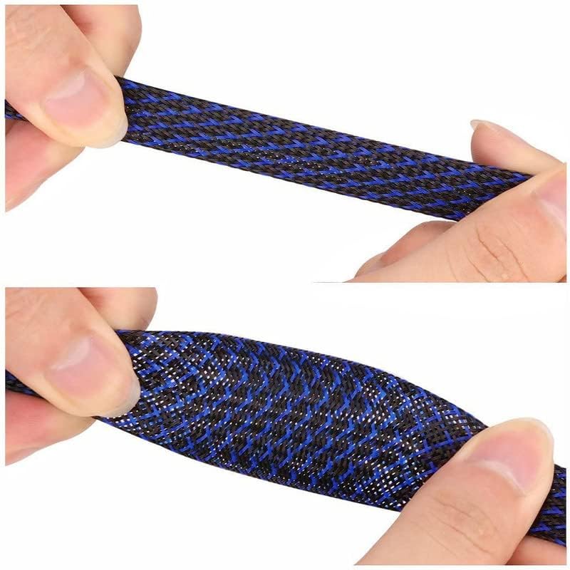 25Ft-1/4inch PET Expandable Braided Wire Sleeving,Wire Loom Cable Sleeve for TV,Computer,Home Theater,Automotive,Home Industrial,Electrical