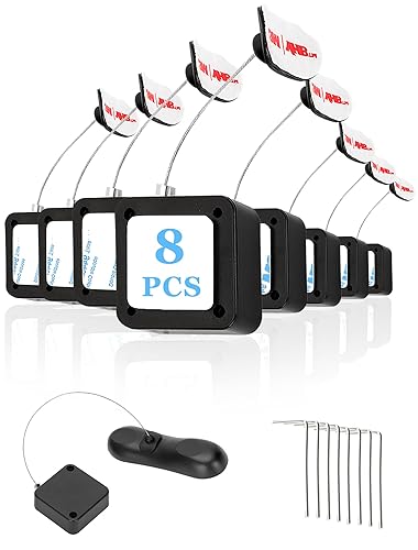 8Pack Remote Control Tether, 6.5 Ft Remote Control Leash, Retractable Safety Lock with Adjustable Lock Strap for TV Remotes, Game Controllers
