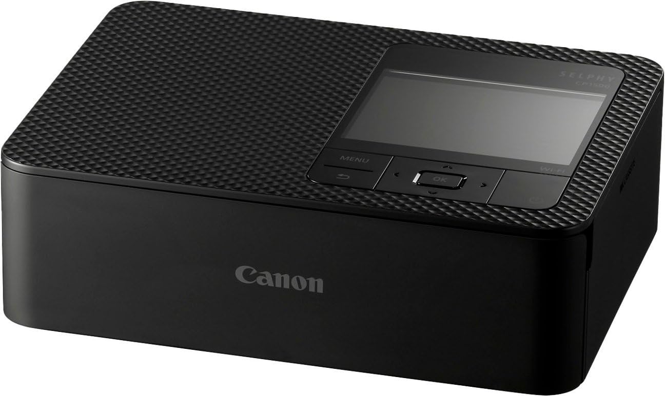 Canon Selphy CP1500 Wireless Compact Photo Printer (Black) Bundle with KP-108IN Color Ink Paper Set (108 Sheets of 4x6 Paper + 3 Ink Cartridges) +