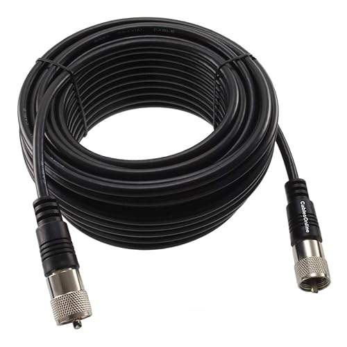 CablesOnline, 50ft RG8X UHF PL259 Male to UHF PL259 Male 50-Ohm Antenna Cable