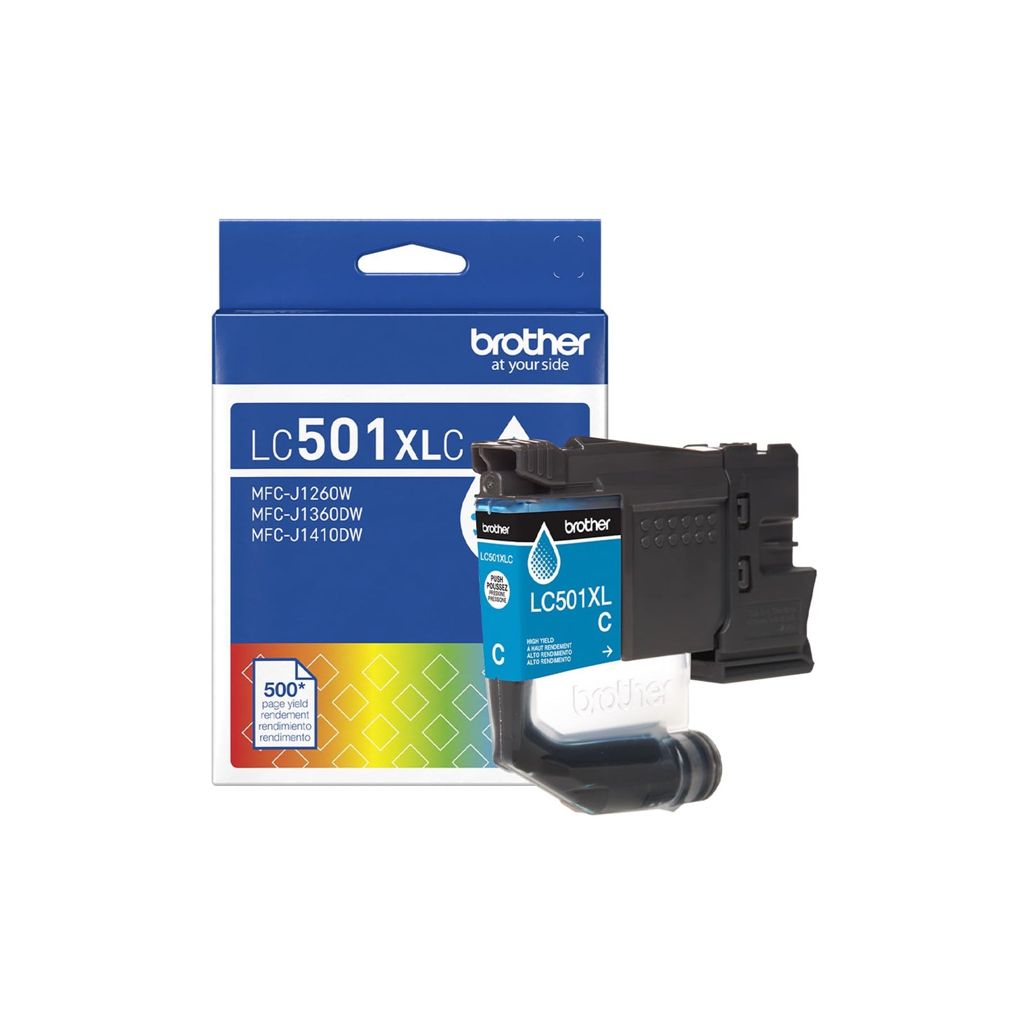 Brother Genuine LC501XLC High Yield Cyan Ink Cartridge (for use with Work Smart 1260, 1360, and 1410 Printers)