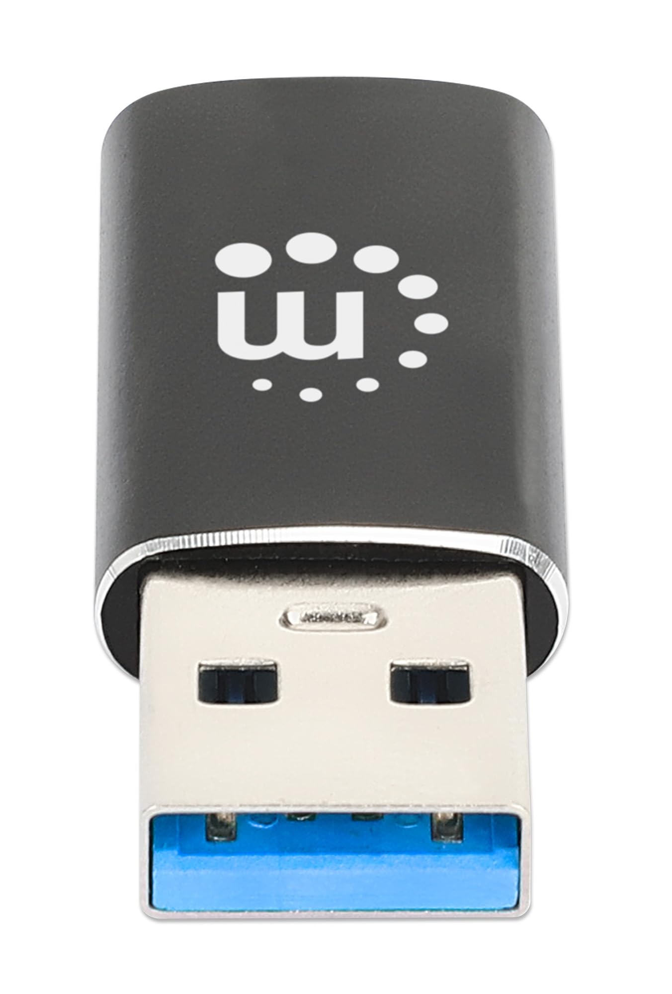 Manhattan USB 3.2 Gen 2 Type A Male to Type C Female Adapter 10Gbps SuperSpeed+ USB 3A Aluminum Black