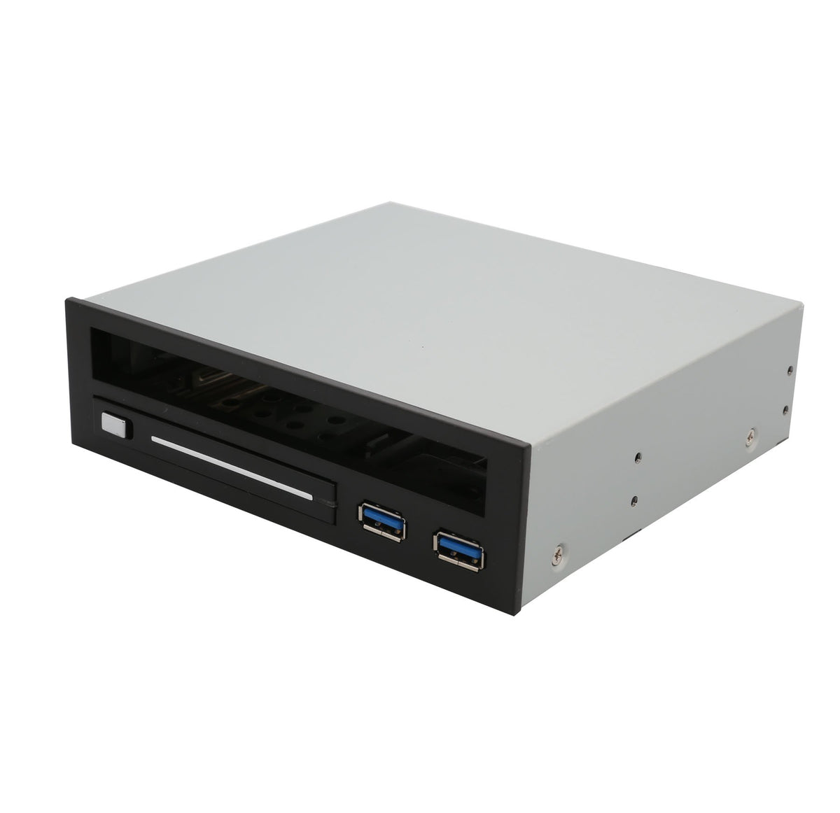 Syba 5.25" Bay Adapter for Slim Optical Drive, 2.5" Trayless Rack for Hard Drives HDD SSD, USB Hub - SY-MRA55005