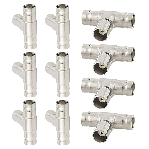 uxcell BNC 3-Way Female to Female T Adapter RF Coaxial Jack Pack of 10
