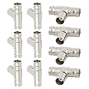 uxcell BNC 3-Way Female to Female T Adapter RF Coaxial Jack Pack of 10